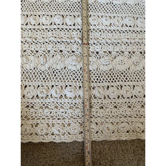 Vintage Copper Key Sweater Cotton Boho Open Crochet Pullover Sweater Tunic S - Picture 6 of 6